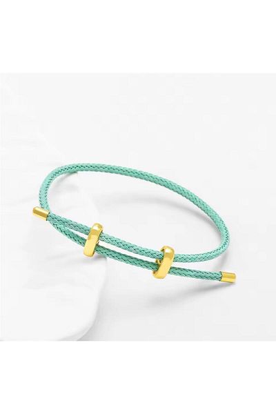 Pelin Aksesuar Mint Green Cord Adjustable Bracelet