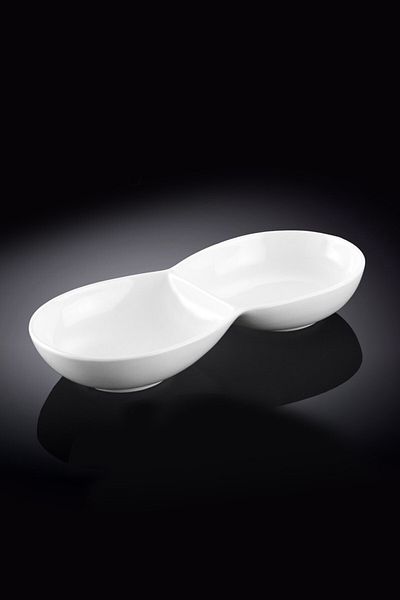 KANCAEV Wilmax 2 Compartment Oval Snack Bowl/Sauce Bowl/Breakfast Bowl, 23*10cm895992487