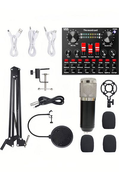 fulina Broadcast Microphone Set, Three-Layer Protection System, Low Noise, Suitable for Recording Studio