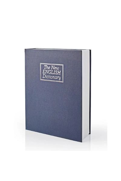 OEM Dictionary secret safe with code, camouflaged safe box, 18 x 11.5 x 5.5 cm, blue