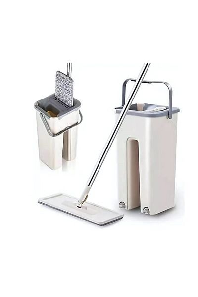 MACVI Set mop profesional Macvi® cu galeata si functie de autostoarcere din plastic si metal pentru podele