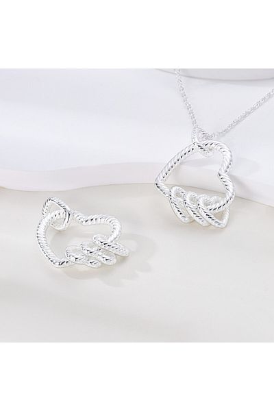 delis Lantisor argint 925, JW634, model inimi, placat cu rodiu