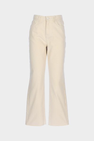CROSS JEANS Ecru High Waist Slim Fit Zippered Jean Trousers C 5529-005