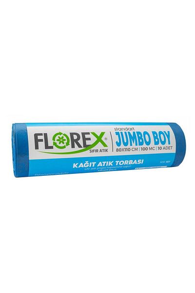 Florex 827 Paper Waste Garbage Bag Jumbo Size 80 X 110 cm 10 Pieces - Blue