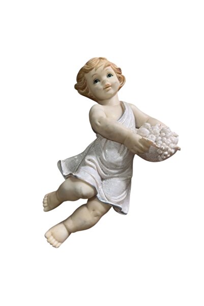 onyyapim DEKORATİF ELİNDE SEPETDE ÇİÇEK TUTAN MELEK BİBLO DUVAR SÜSÜ