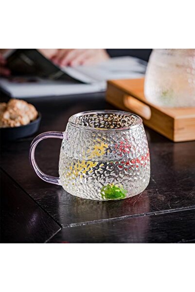 OEM Pineapple mug with transparent glass handle, 13 x 8 x 8 cm - ergonomic and easy to handle, 420 ml