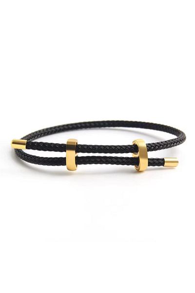 Pelin Aksesuar Black Cord Adjustable Bracelet