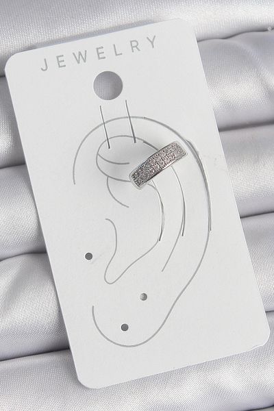 callerrons accessories Brass Silver Color Zircon Stone Cartilage Model Women's Earrings - Ebj250522W34170