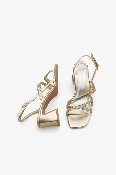 LOJO Women's Buckle Strap Heeled Sandals Novley