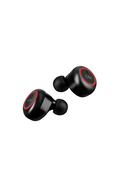 ILİKE ORHİDCS ILike IBE01 in-ear headphones, wireless, Bluetooth 5.0, IPX4, Extra Bass, charging case, black/red