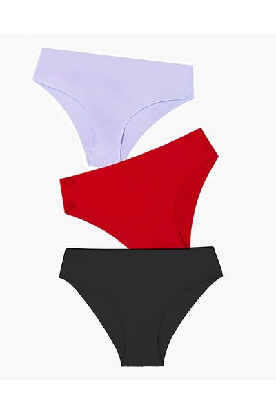 FLASHY Gecko Women's Laser Cut Seamless Panties Bottom Underwear 3 Pack