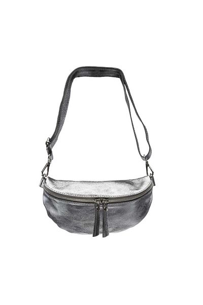 Toro Nero Geantă de damă argintie din piele naturală Waist Glam