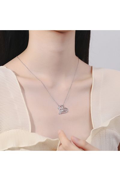 delis Lantisor argint 925, JW878, model love, placat cu rodiu