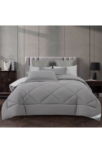 Donetella 4-Piece Comforter Set – Single Size 170x230 cm, Microfiber, Solid Quilted 350 Gsm Filling