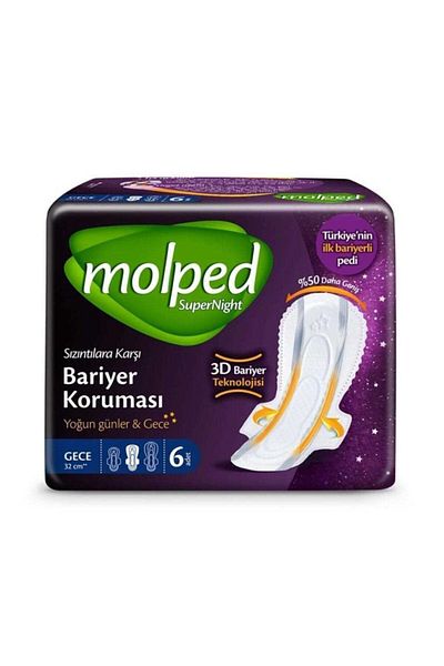Molped Supernight Hygienic Women's Pad Night 6-pack