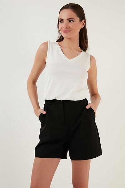 Lela Slim Fit V-Neck Thick Strap 2'Li Package Blouse Bluz 5864384S2