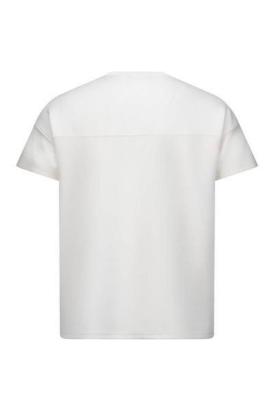 Hatemoğlu Λευκό μπλουζάκι με κανονική εφαρμογή Crew Neck Oversize