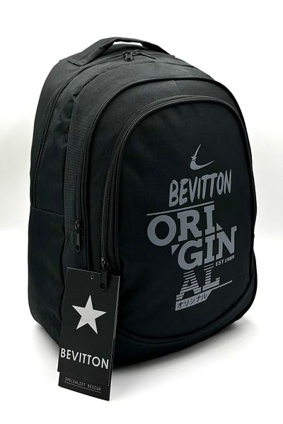 Bevitton Μαύρο Unisex Ορθοπεδικό Σχολικό Σακίδιο - Sport