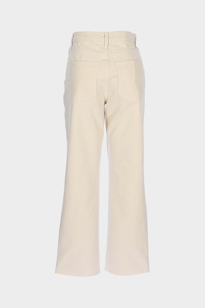 CROSS JEANS Ecru High Waist Slim Fit Zippered Jean Trousers C 5529-005
