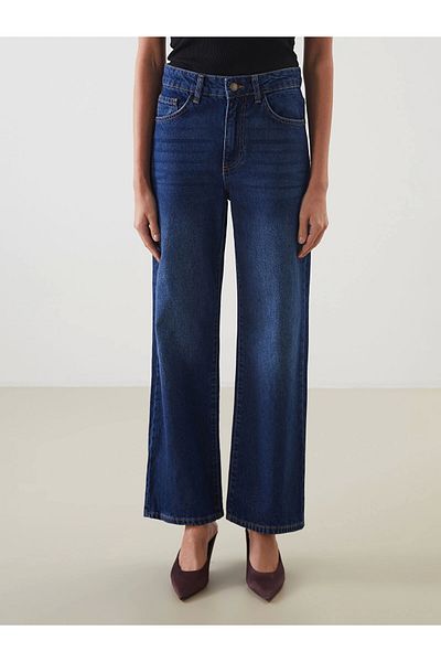 LC Waikiki Lcw Jeans Indigo Wideleg Women's Jean Trousers