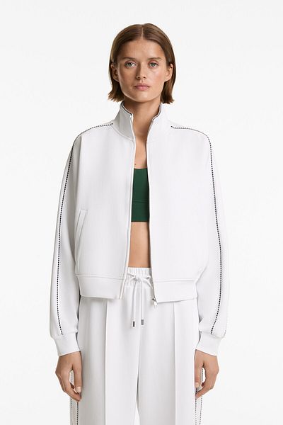 Oysho Piping heavy weight piqué jacket with cotton