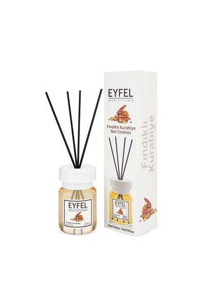 Eyfel Room Freshener With Sticks 120ml, Nut Cookies,