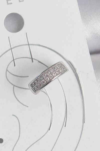 callerrons accessories Brass Silver Color Zircon Stone Cartilage Model Women's Earrings - Ebj250522W34170