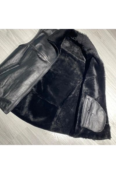 NYC GİYİM TEKSTİL Napa vest genuine fur black color