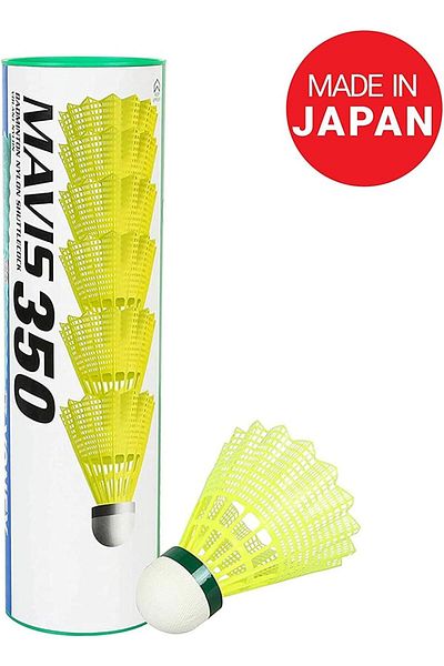 YONEX Mavis 350 Slow Speed Nylon Shuttlecock | Pack of 6 | Yellow
