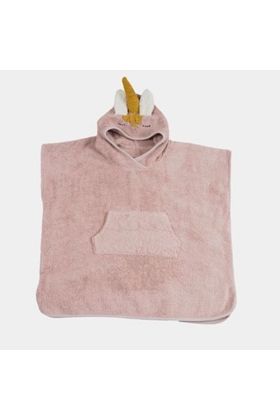 kikadu Halat de baie tip Poncho din bumbac organic, Unicorn