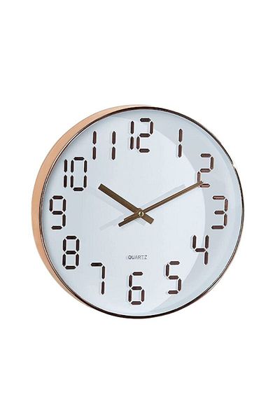 OEM Decorative wall clock, white with gold numbers, 30 cm