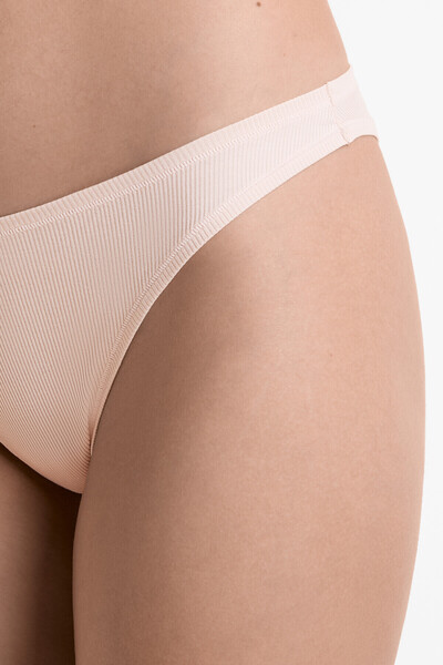 Oysho 3 rib U-cut logo Brazilian briefs