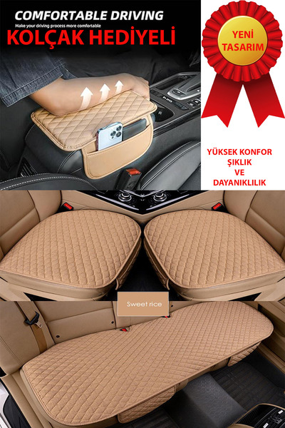 UYDEE Oto Koltuk Kılıfı Bej Tay Tüyü Oto Koltuk Kılıfı  Araba Koltuğu Kılıfı Araba Koltuk Örtüsü Minderi