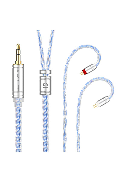 Choice كابل سماعة أذن KBEAR ST16plus بطول مترين، فضي-أزرق، 2 سنون، 3.5 ملم، 16 نواة، كابل ترقية واحد 5N، C