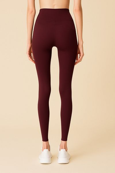 HNX Leggings sport pentru femei cu talie înaltă, lungime întreagă |   Bordeaux