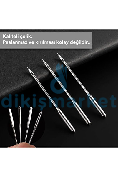 dm dikişmarket JANOME,SİNGER UYUMLU EV TİPİ DİKİŞ İĞNESİ 1 PAKET 12 NO (10 ADET BULUNUR)