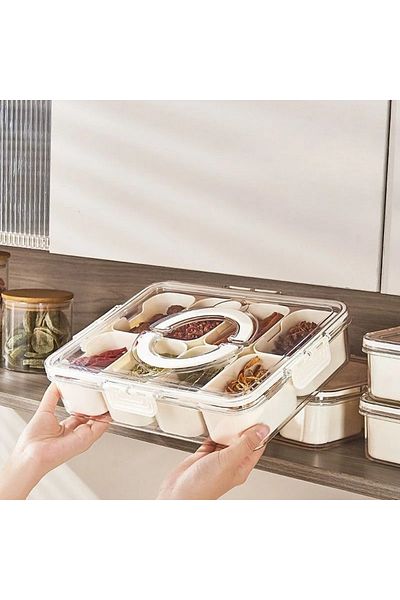 OEM Spice storage box with 8 compartments, airtight lids and measuring spoons