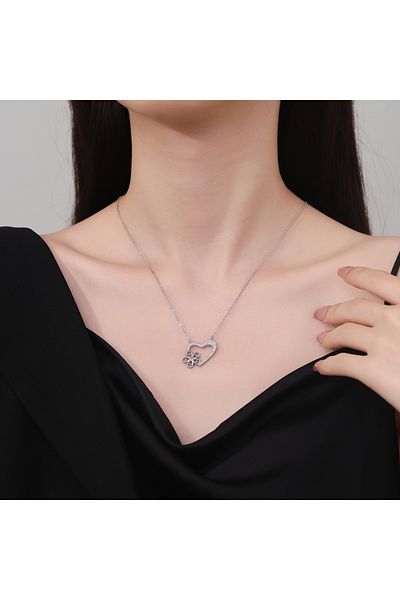 delis Lantisor argint 925, JW1233, model inima, placat cu rodiu