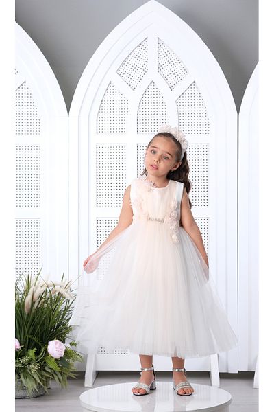Via Bambino Flower Baby Dress White 3128