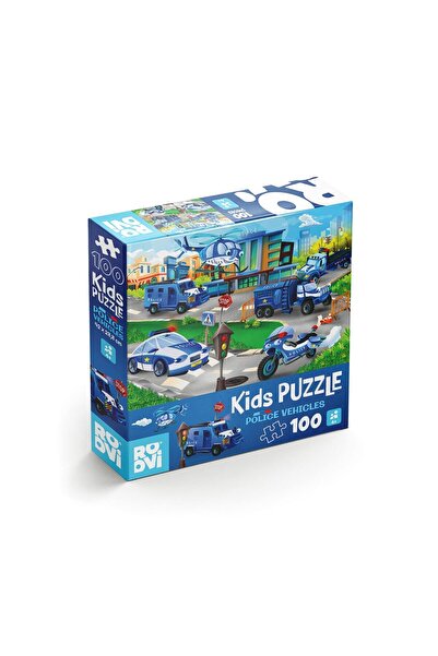 D-Toys Полицейски превозни средства - Детски пъзел от 100 части