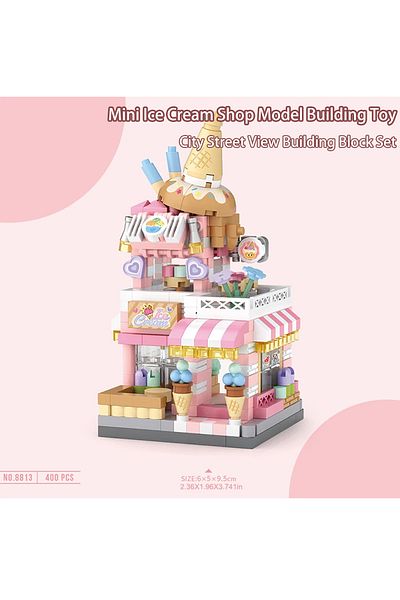 Choice No Box City Street View Building Block Set Diy Ice Cream Coffee Flower Shop Model Building Toy Ideal