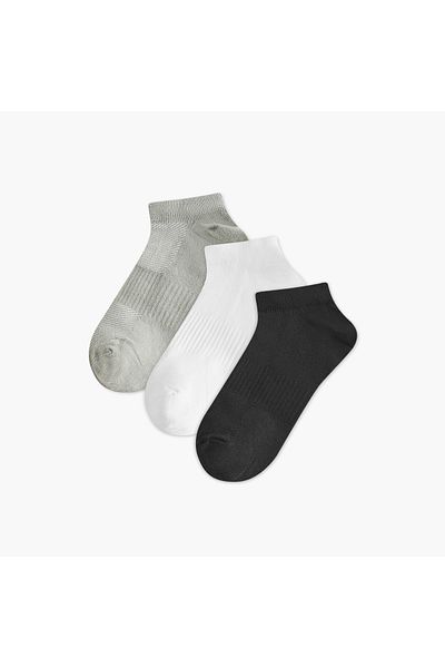 FAV Set of 3 - Textured Non Terry Ankle Length Socks