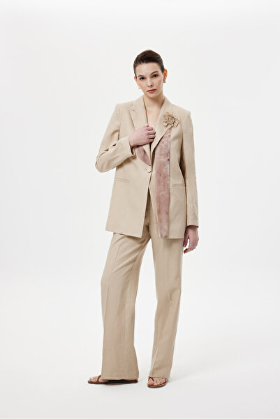 NAGRADA Fularlı Blazer Ceket Bej