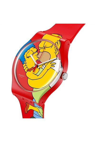 Swatch ساعة للجنسين بحركة كوارتز تناظرية مع علبة من مصادر بيولوجية مقاس 41 مم وسوار من السيليكون