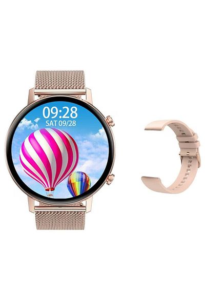 Smart Vibe SmartWatch ACTIVE™ 1.3" FULL Touch, Health Monitoring, 24/7 Fitness Tracker, 2 Bracelets, Gold