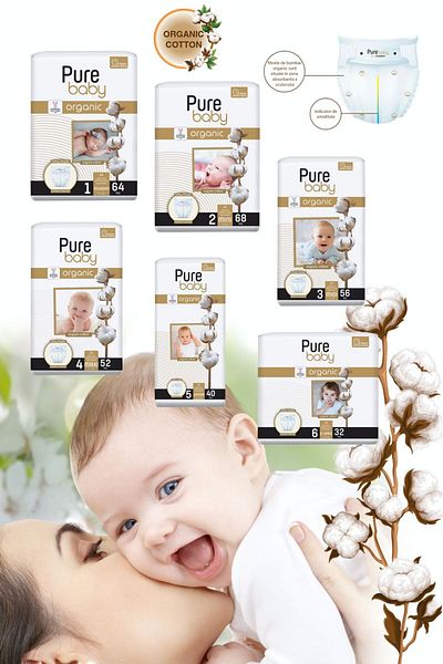 Pure Baby Scutece nr. 1 (2-5 kg) 64 buc./pachet
