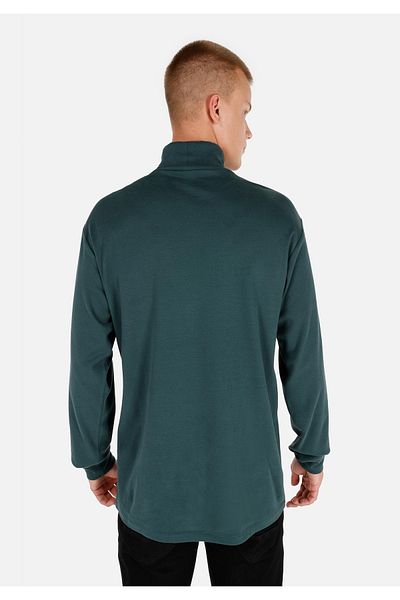 Colin's Comfort Fit Turtleneck Plain Men's Green Long Sleeve T-Shirt