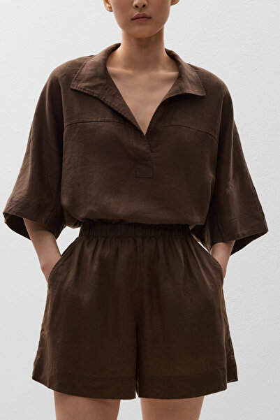 Oysho 100% linen Bermuda shorts