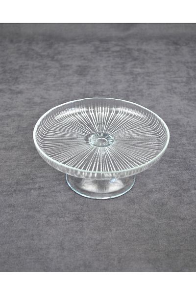 Qualitev 16 cm Glass Leg Linya Mini Presentation Plate Catering Plate-1 Piece