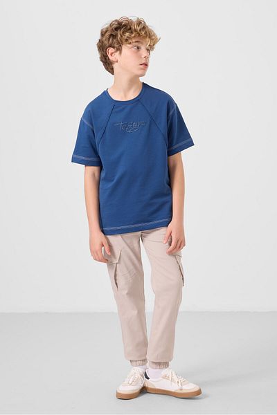 TOMMY LIFE Stone Standard Fit υφαντό ελαφρύ εύκαμπτο παντελόνι Chino Boy - 11271